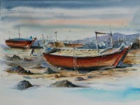 Momin Waseem, 09 x 12 Inch, Water Color on Paper, Seascape Painting, AC-MW-037